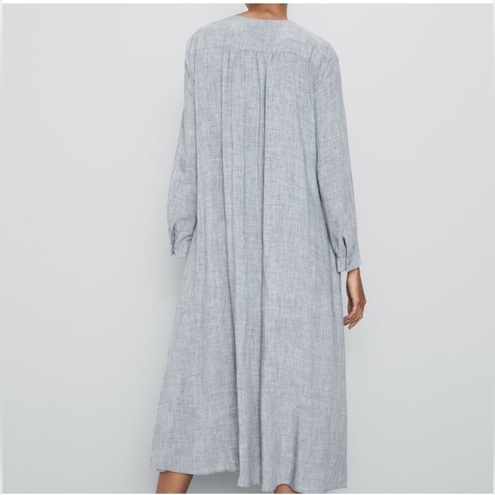Zara midi grey elegant dress article 4886/257/803 Zara pleated midi dres… - Picture 4 of 10